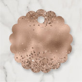 Elegante Faux Roos Gold Glitter en Folie bruiloft Bedankjes Labels (Achterkant)