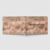 Elegante Faux Roos Gold Glitter en Folie bruiloft Gastenboek (Volledig)