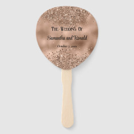 Elegante Faux Roos Gold Glitter en Folie bruiloft Handwaaier