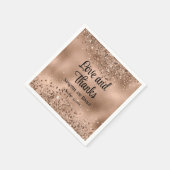 Elegante Faux Roos Gold Glitter en Folie bruiloft Servet (Hoek)