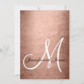 Elegante Faux Roos Gold Monogram bruiloft Kaart (Voorkant)