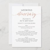 Elegante Faux Roos Gold Weekend Verjaardagsroute Kaart (Voorkant)