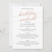 Elegante Faux Roos Gold Weekend Verjaardagsroute Kaart (Voorkant)