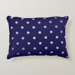 Elegante Faux roos Gouden Blauwe Polka stippen Decoratief Kussen