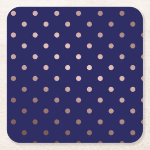 Elegante Faux roos Gouden Blauwe Polka stippen Kartonnen Onderzetters