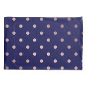 Elegante Faux roos Gouden Blauwe Polka stippen Kussensloop (Achterkant)