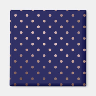 Elegante Faux roos Gouden Blauwe Polka stippen Magneet