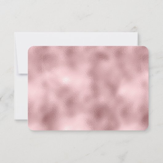 Elegante Faux Roze Glitter & Folie Wedding RSVP ka (Achterkant)