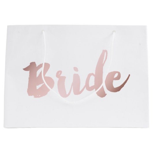 Elegante faux roze roos goud "bruid" groot cadeauzakje (Voorkant)