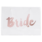 Elegante faux roze roos goud "bruid" groot cadeauzakje (Achterkant)