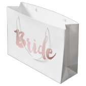 Elegante faux roze roos goud "bruid" groot cadeauzakje (Achterkant Gekanteld)