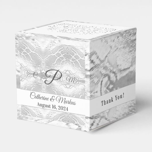 Elegante Faux-Satijn Bruiloft Favor Box Bedankdoosjes (Voorkant Zijde)