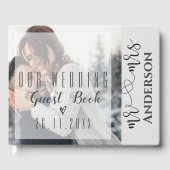 Elegante Faux Vellum foto bruiloft Keepsake Gastenboek (Voorkant)