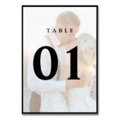 Elegante Faux Vellum Overlay Foto Trouwtafel N Kaart (Achterkant)