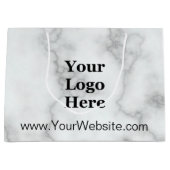Elegante Faux White Marble Website & Zakelijke Log Groot Cadeauzakje (Voorkant)