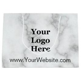 Elegante Faux White Marble Website & Zakelijke Log Groot Cadeauzakje
