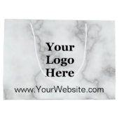 Elegante Faux White Marble Website & Zakelijke Log Groot Cadeauzakje (Achterkant)
