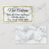 Elegante Faux wit marmer bewegende aankondiging (Voorkant / Achterkant)