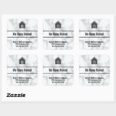 Elegante Faux wit marmer bewegende aankondiging Vierkante Sticker (Vel)