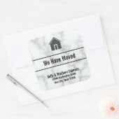 Elegante Faux wit marmer bewegende aankondiging Vierkante Sticker (Envelop)