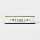 Elegante faux wit marmer naam Job Titel Tekst Bureau Naambordje (Voorkant)