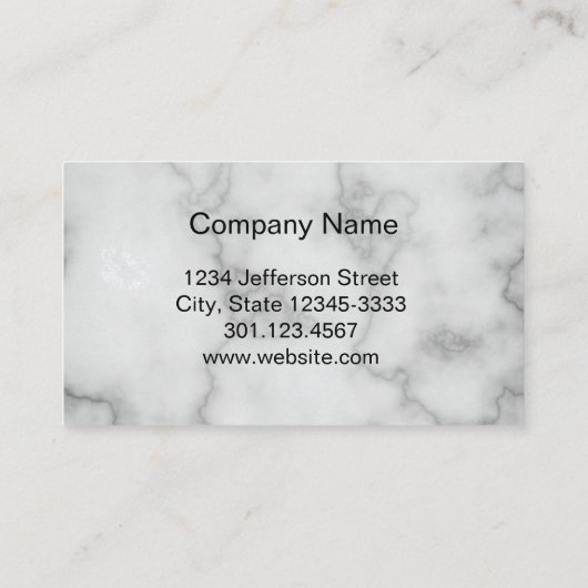 Elegante Faux Wit Marmer Professioneel Afsprakenkaartje (Achterkant)