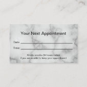 Elegante Faux Wit Marmer Professioneel Afsprakenkaartje (Voorkant)