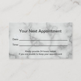 Elegante Faux Wit Marmer Professioneel Afsprakenkaartje