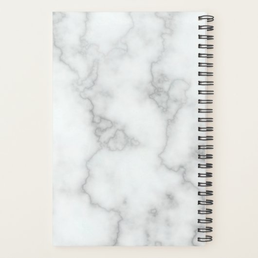 Elegante faux wit marmer Uw Logo hier 2025 Planner (Achterkant)