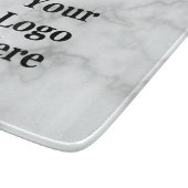 Elegante faux wit marmer Uw zakelijke Logo hier Snijplank (Hoek)