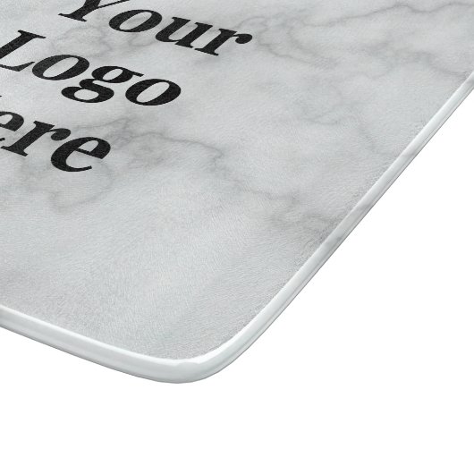 Elegante faux wit marmer Uw zakelijke Logo hier Snijplank (Hoek)