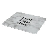 Elegante faux wit marmer Uw zakelijke Logo hier Snijplank (Hoek)