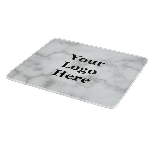 Elegante faux wit marmer Uw zakelijke Logo hier Snijplank (Hoek)