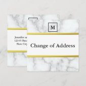Elegante Faux Wit Marmer Verandering van Adres Aankondiging (Voorkant / Achterkant)