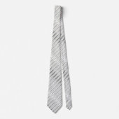 Elegante Faux Zilveren Folie en Sage Groene Strepe Stropdas (Voorkant)