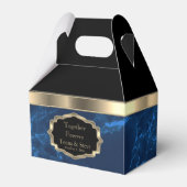 Elegante Favor Doos met Diepblauwe Marmer en Goud Bedankdoosjes (Voorkant Zijde)