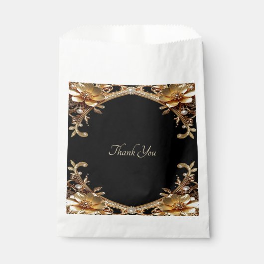 Elegante Favor Zakje Met Gouden Frame (Voorkant)
