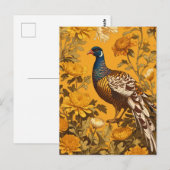 Elegante fazant William Morris geïnspireerd Briefkaart (Voorkant / Achterkant)