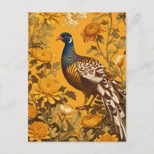 Elegante fazant William Morris geïnspireerd Briefkaart