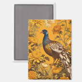 Elegante fazant William Morris geïnspireerd Magneet (Voorkant / Achterkant)