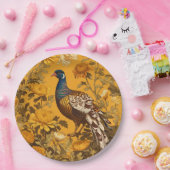 Elegante fazant William Morris geïnspireerd Papieren Bordje (Feest)