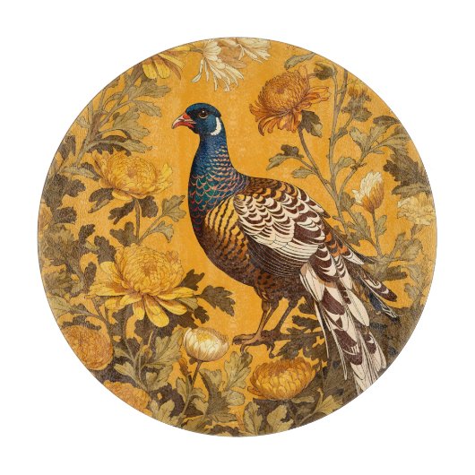 Elegante fazant William Morris geïnspireerd Snijplank (Voorkant)