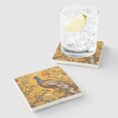 Elegante fazant William Morris geïnspireerd Stenen Onderzetter (Zijkant)