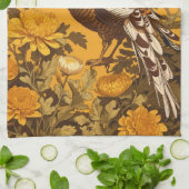 Elegante fazant William Morris geïnspireerd Theedoek (Gevouwen)