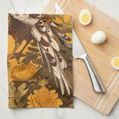 Elegante fazant William Morris geïnspireerd Theedoek (Quarter Fold)