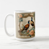 Elegante fazanten en Roos collage Koffiemok (Links)