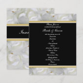 Elegante feest roos zwart wit goud bruiloft kaart (Voorkant / Achterkant)