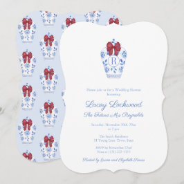 Elegante Feestdagen Rood Iets Blauw Vrijgezellenfe Kaart