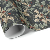 Elegante feestelijke Acanthus verlaat kerstvakanti Cadeaupapier (Rol Hoek)