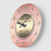 Elegante feestelijke diamanten 25e trouwdag grote klok (Hoek)